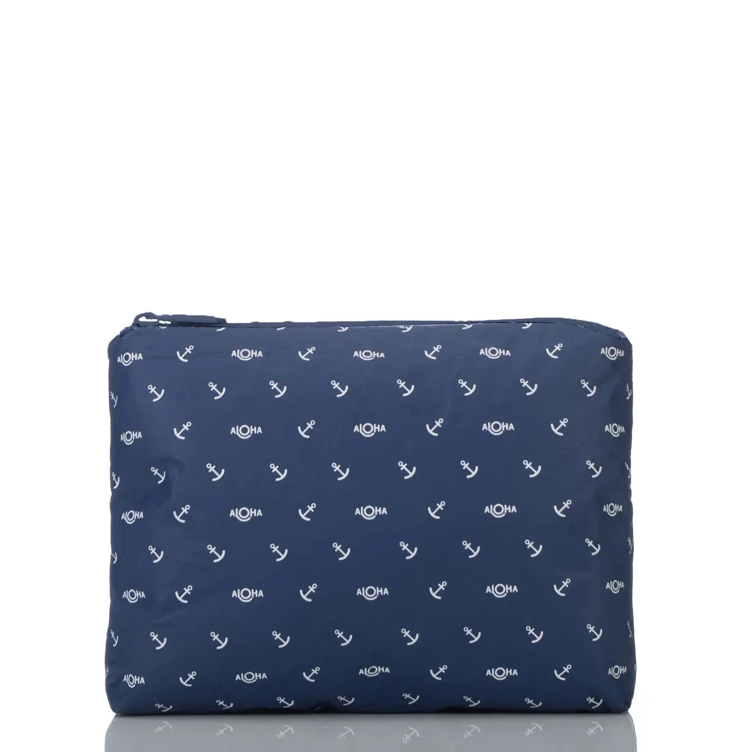 Aloha Mid Pouch - Shipwrecks Anchor in White on Navy