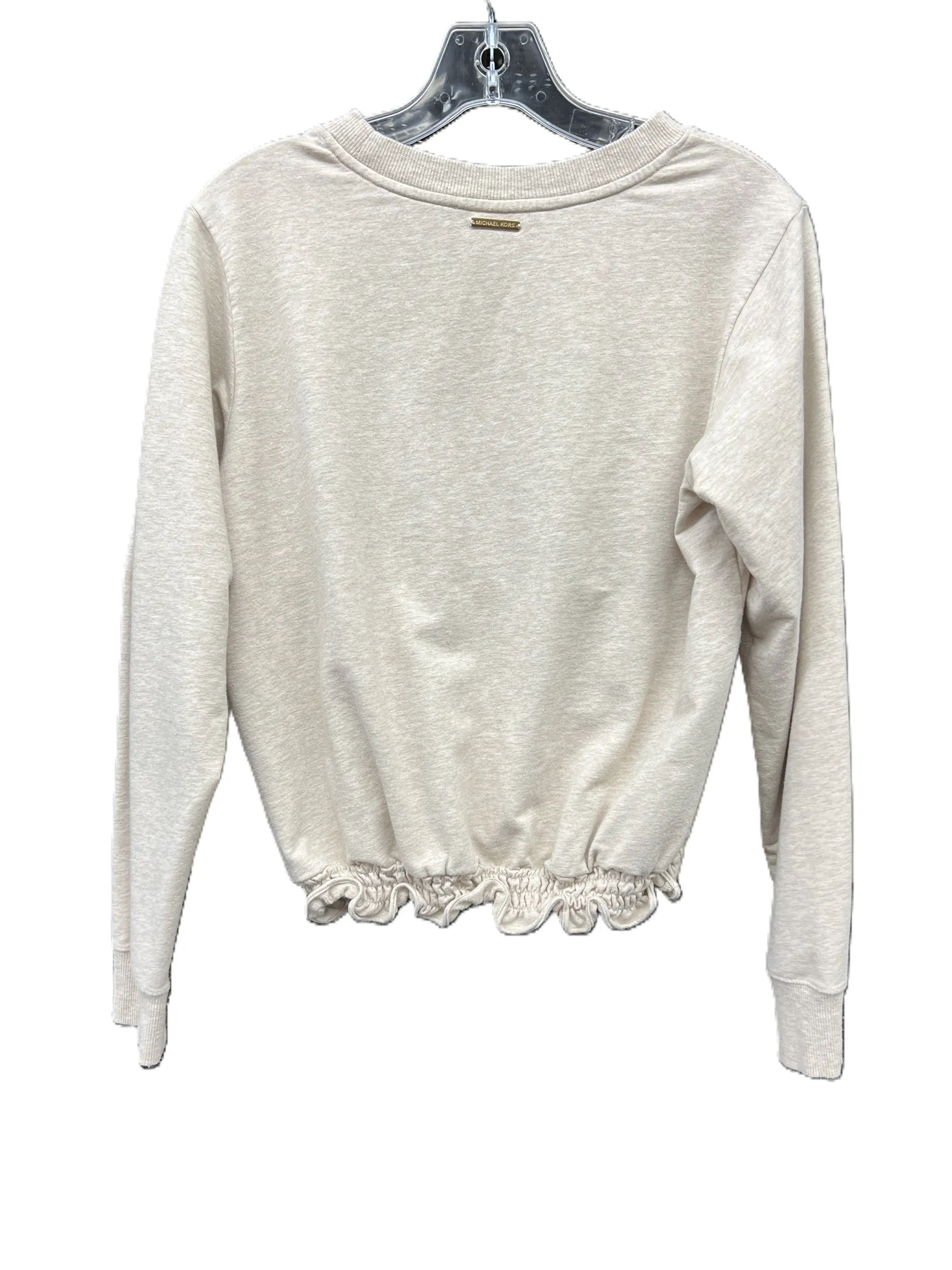 Athletic Sweatshirt Crewneck By Michael By Michael Kors In Beige, Size: S