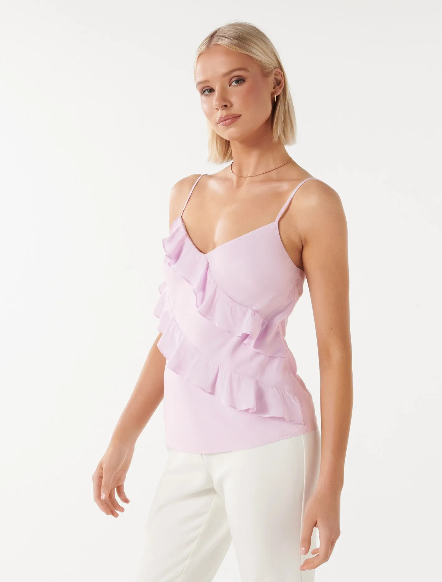 Bradshaw Bias Ruffle Cami Top