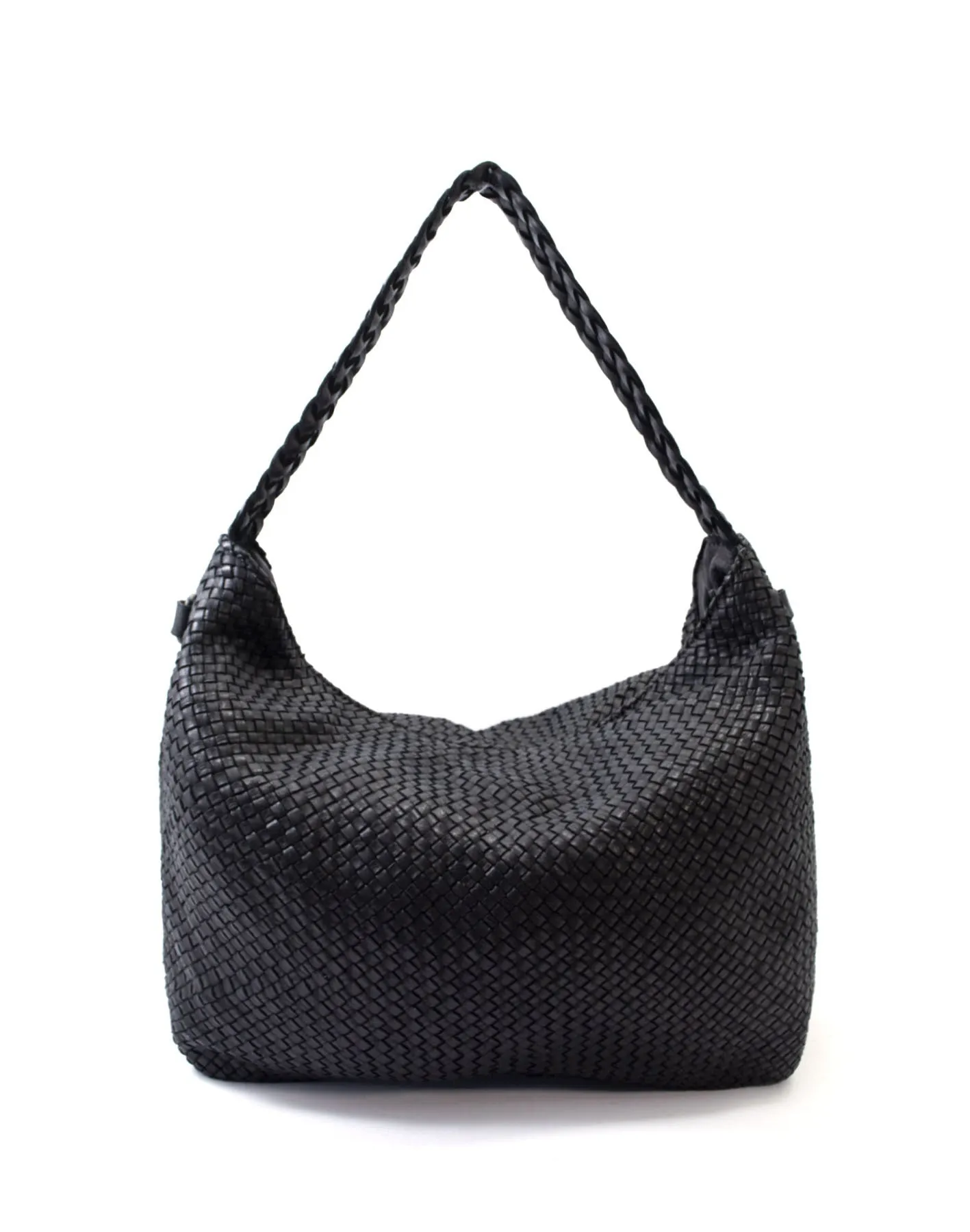 Braided leather shoulder bag wholesale