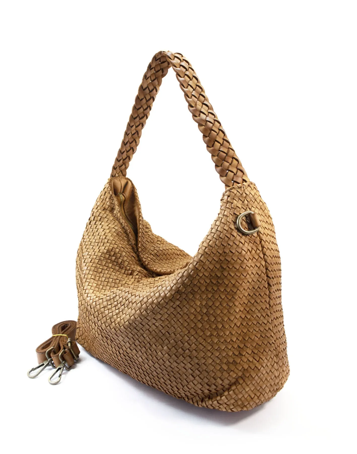 Braided leather shoulder bag wholesale