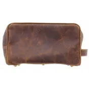 Brown leather shaving kit