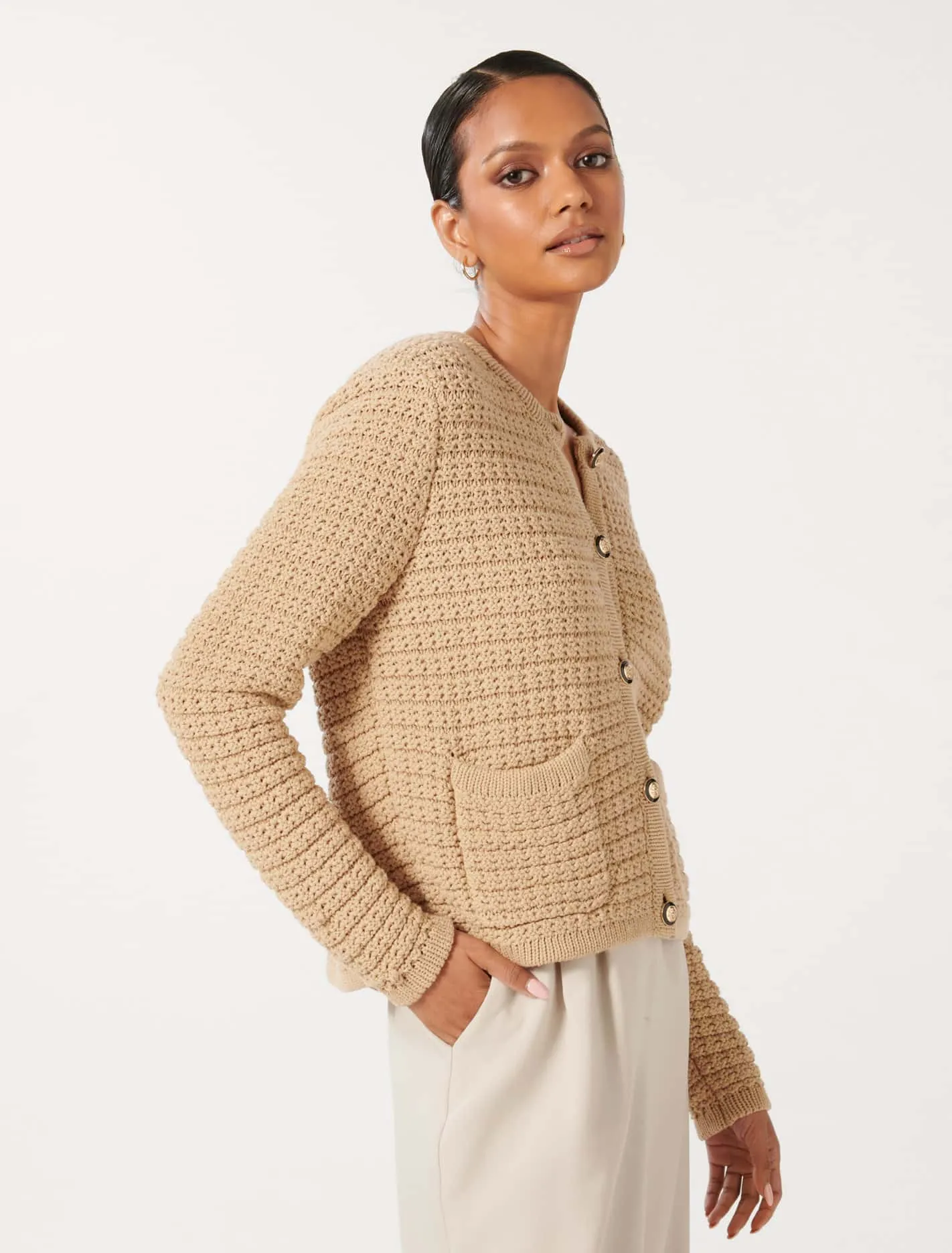 Chloe Petite Textured Knit Cardigan