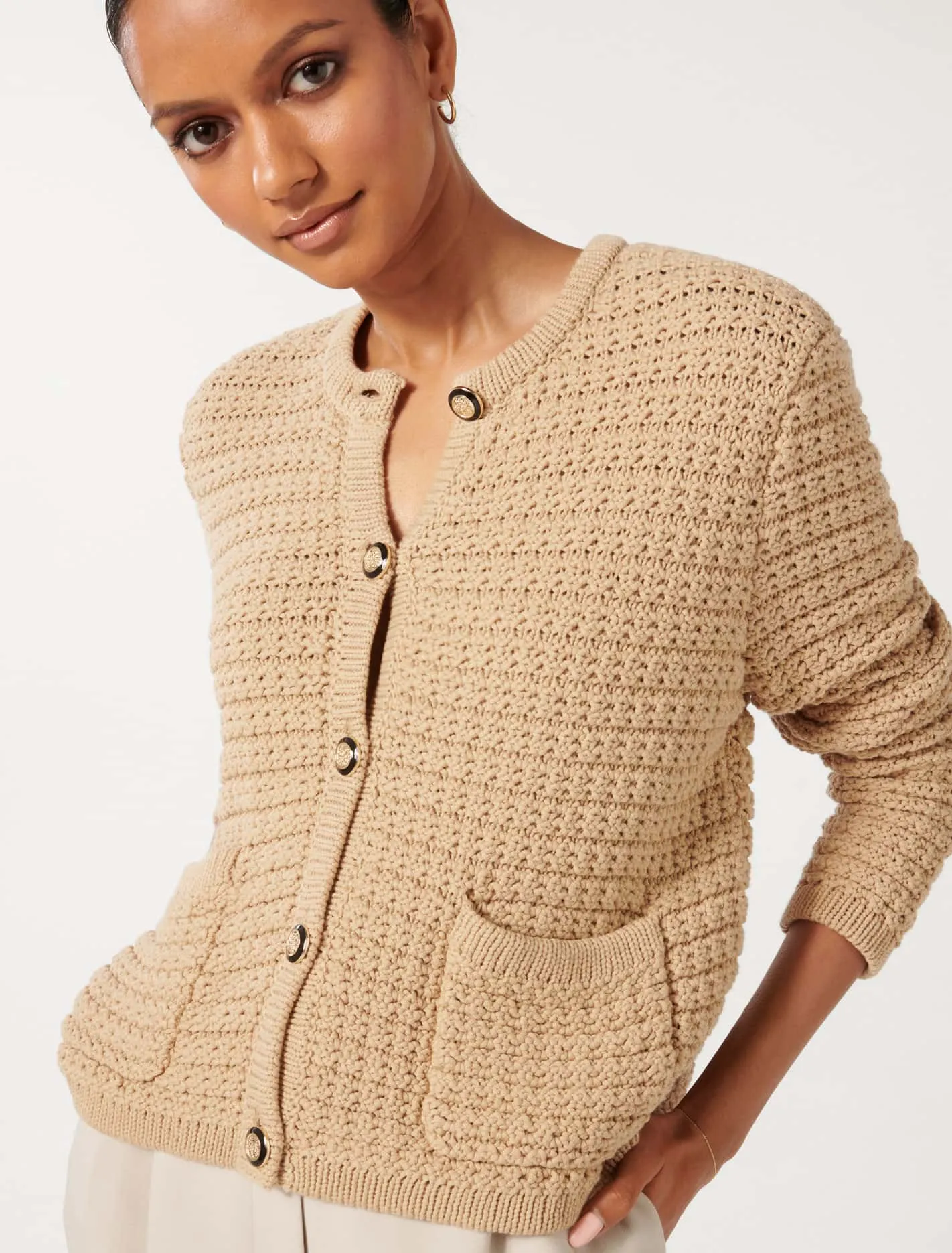 Chloe Petite Textured Knit Cardigan