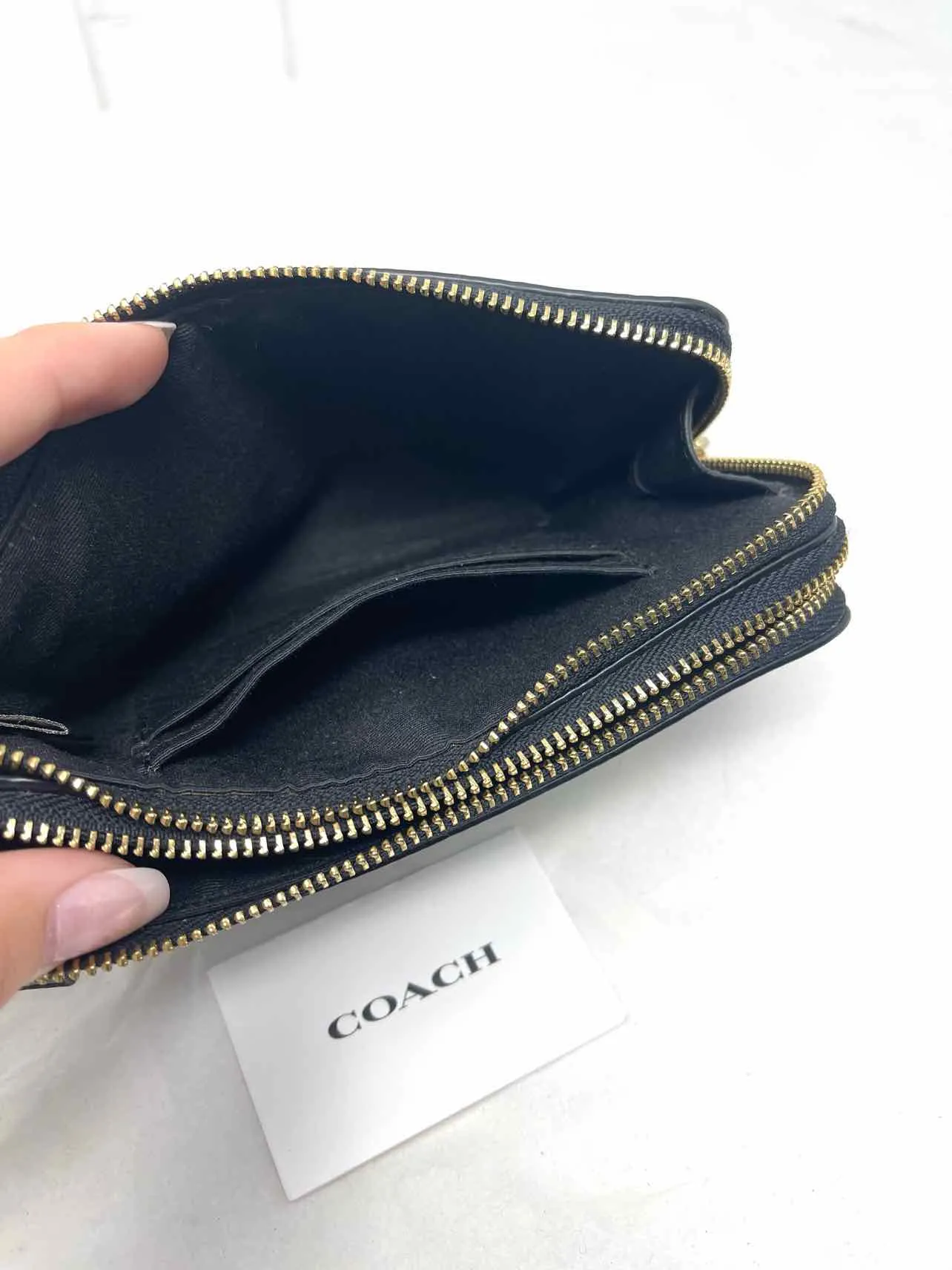 Coach Black Pebbled Leather Designer Wristlet