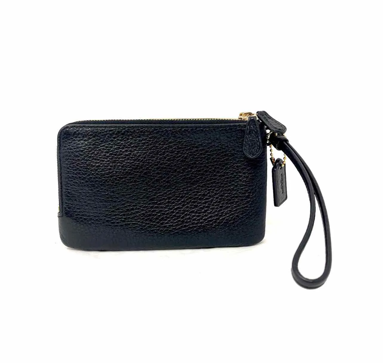 Coach Black Pebbled Leather Designer Wristlet