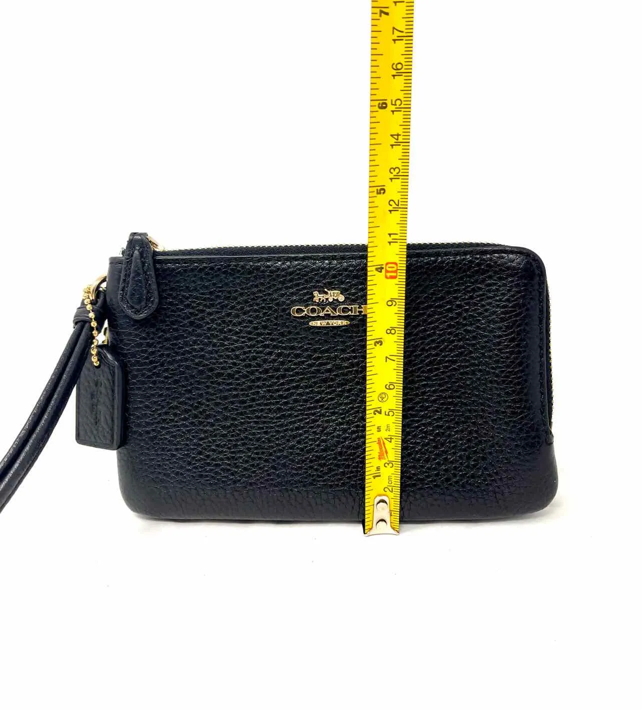 Coach Black Pebbled Leather Designer Wristlet