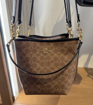 Coach City Bucket Bag In Signature Tan Black