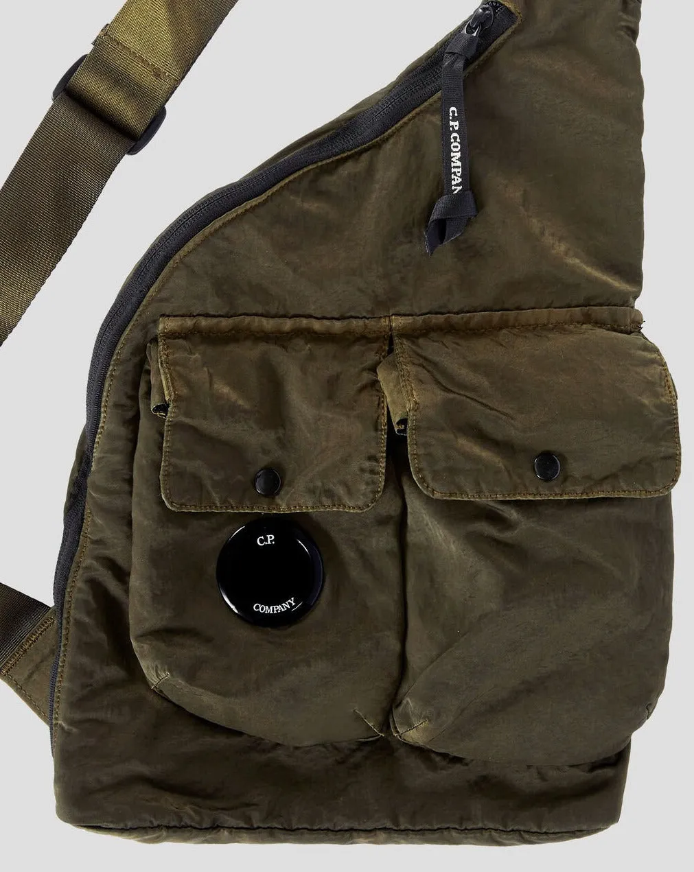 C.P. Company Nylon B Single Strap Rucksack / Ivy Green