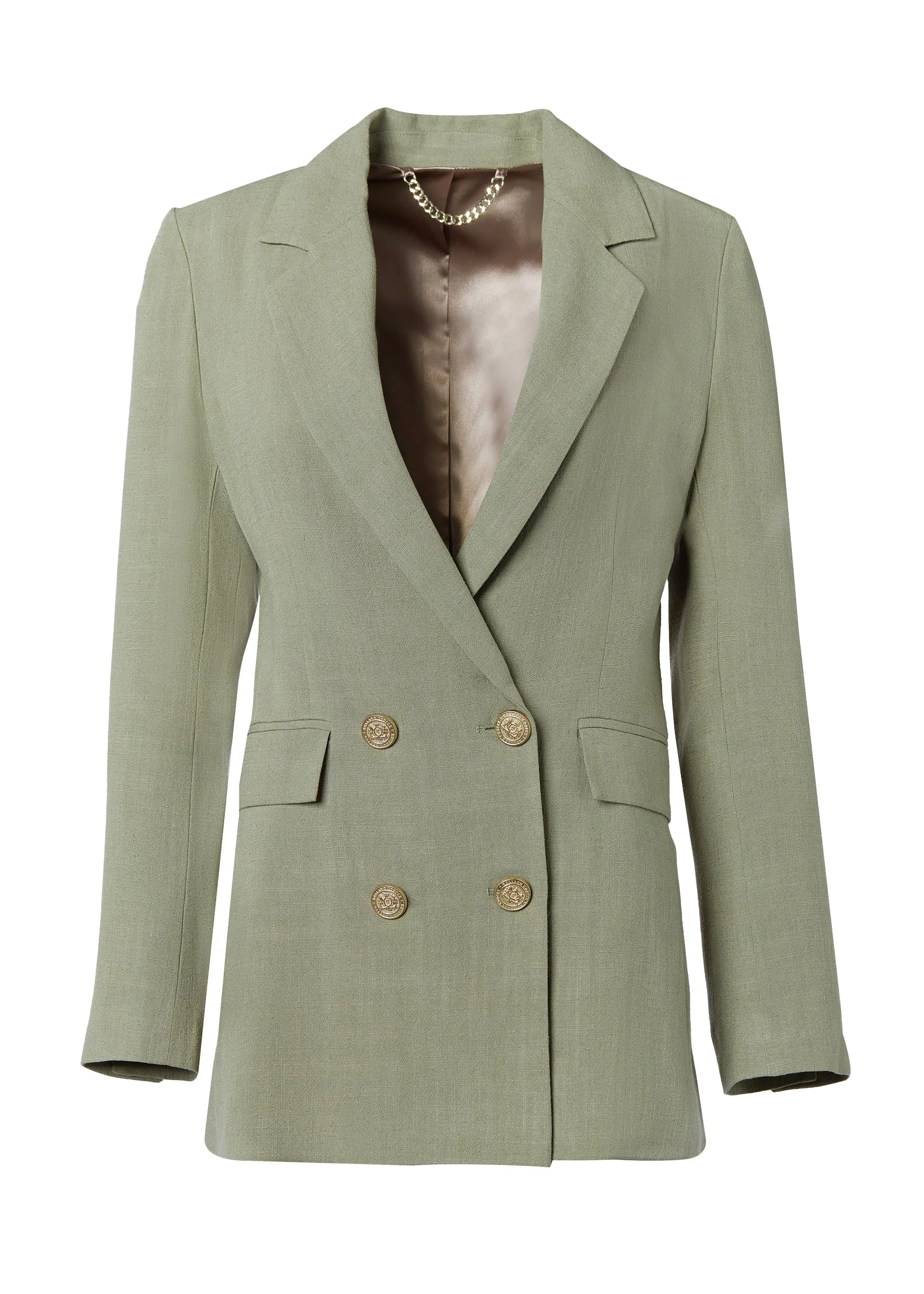 Double Breasted Blazer (Sage Linen)