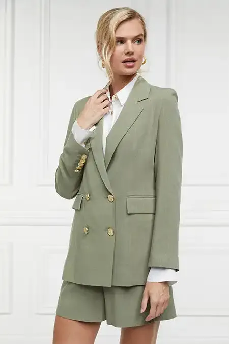 Double Breasted Blazer (Sage Linen)