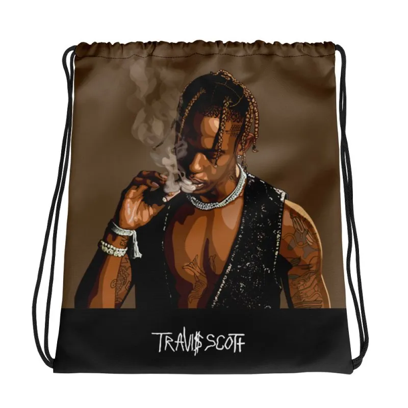 Drawstring bag - Travis Scott Portrait Illustration