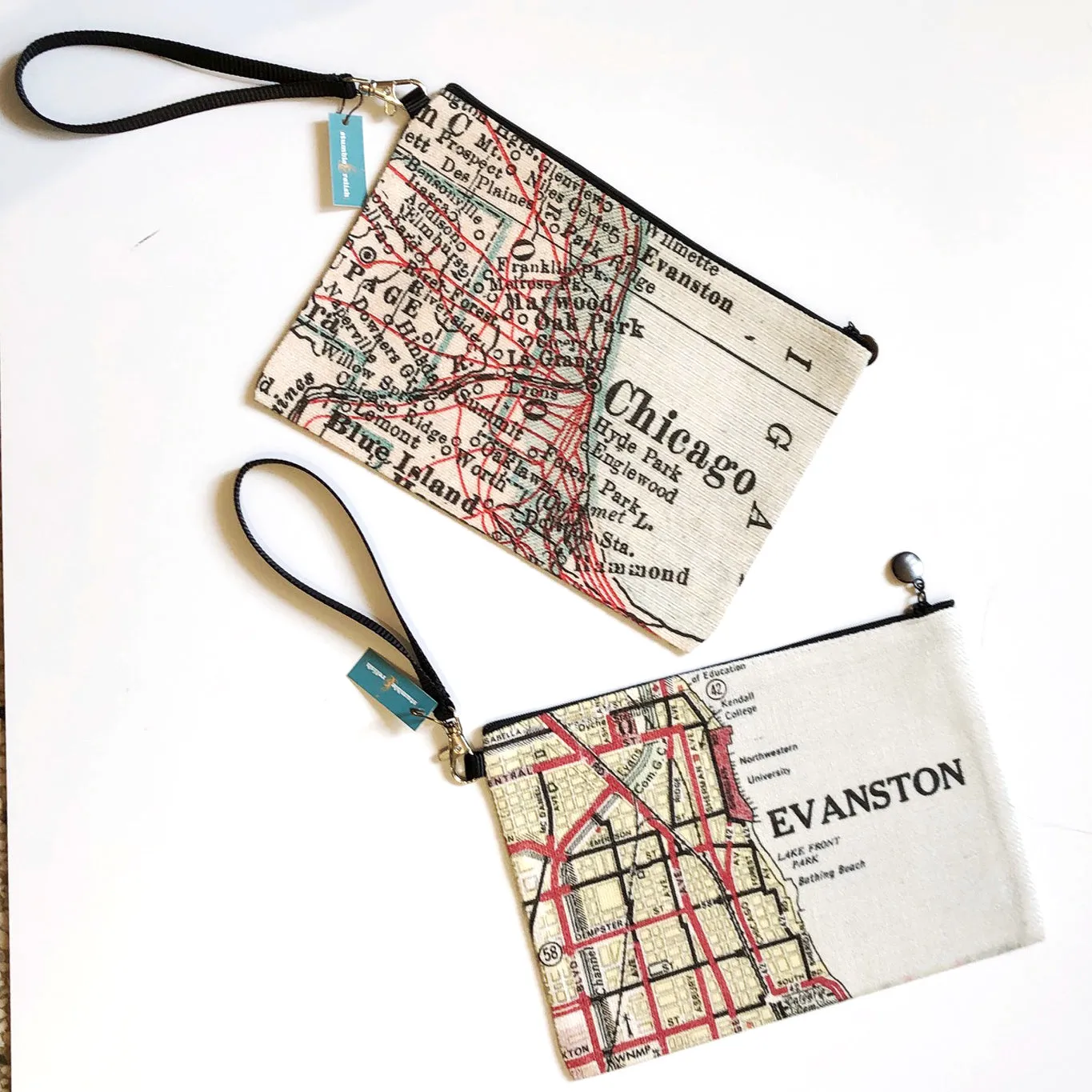 Evanston or Chicago Zip Pouch Wristlet