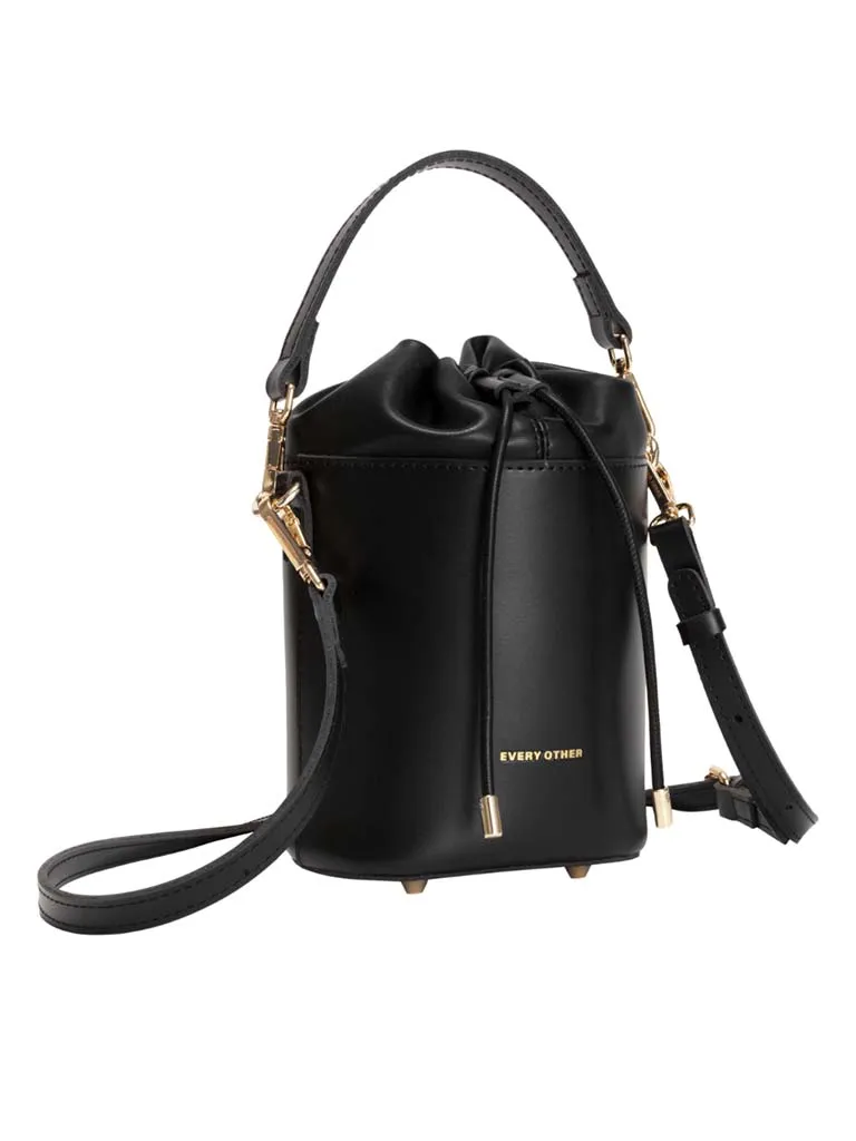 Every Other Drawstring Bucket Bag - Black