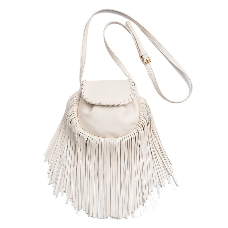 Fashion Trend Retro Tassel Shoulder Crossbody Bucket Bag