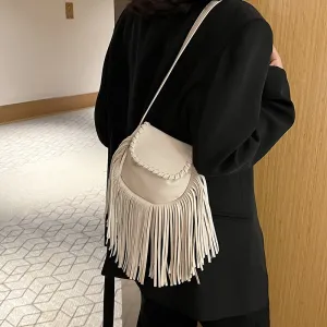 Fashion Trend Retro Tassel Shoulder Crossbody Bucket Bag