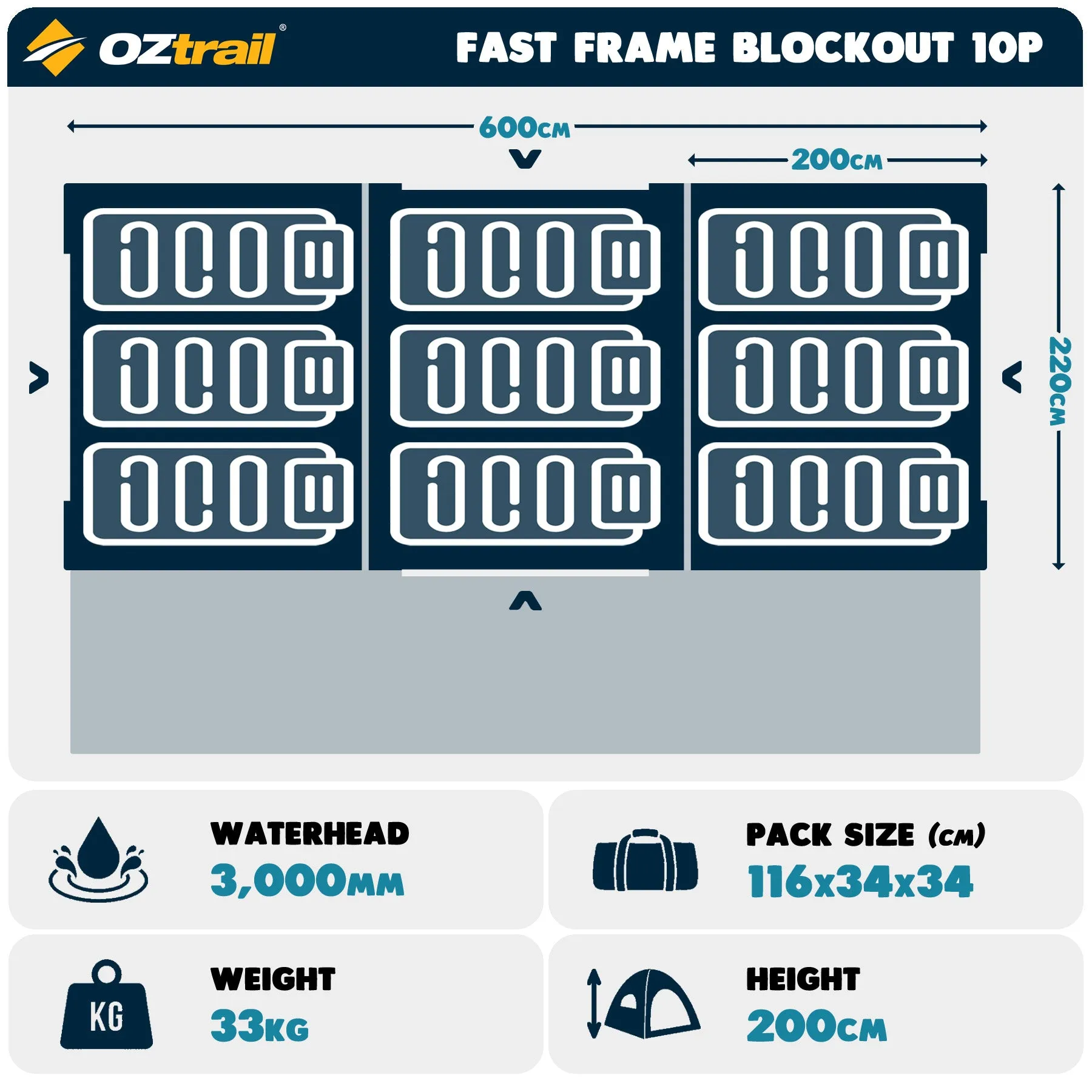 Fast Frame Blockout 10P Tent