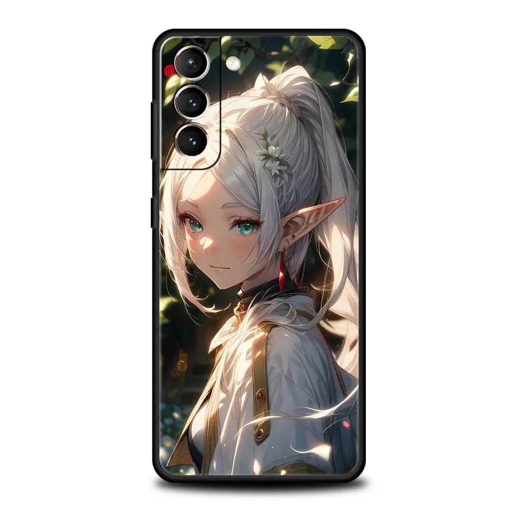 Frieren Anime Phone Case for Samsung Galaxy S24 S23 S22 S20 Ultra S21 FE 5G S10 S9 Plus S10E Soft Silicone Cover