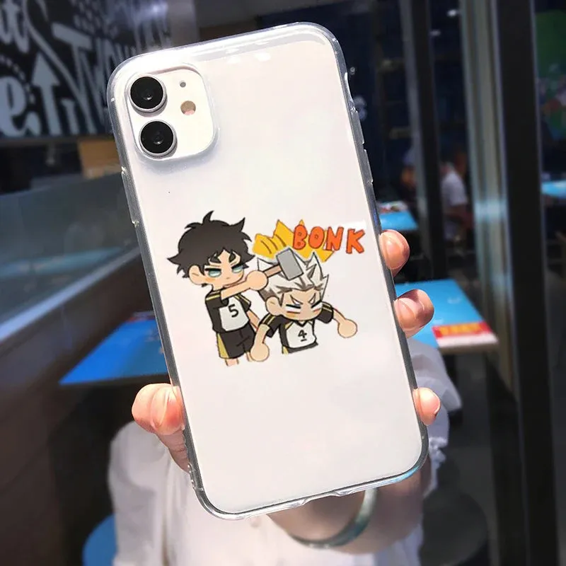 GYKZ Anime Oya Haikyuu Transparent Phone Case for iPhone 13 12 11 Pro XR X XS MAX SE 20 7 8 Plus Soft Cover Coque