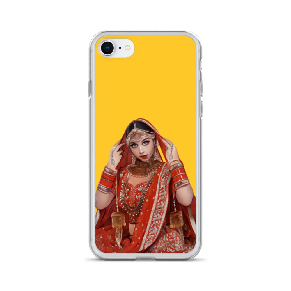 Indian bride illustration iPhone Case