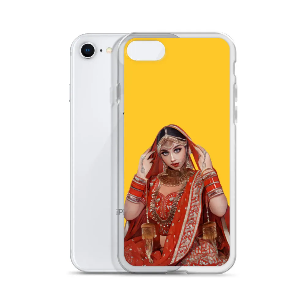 Indian bride illustration iPhone Case