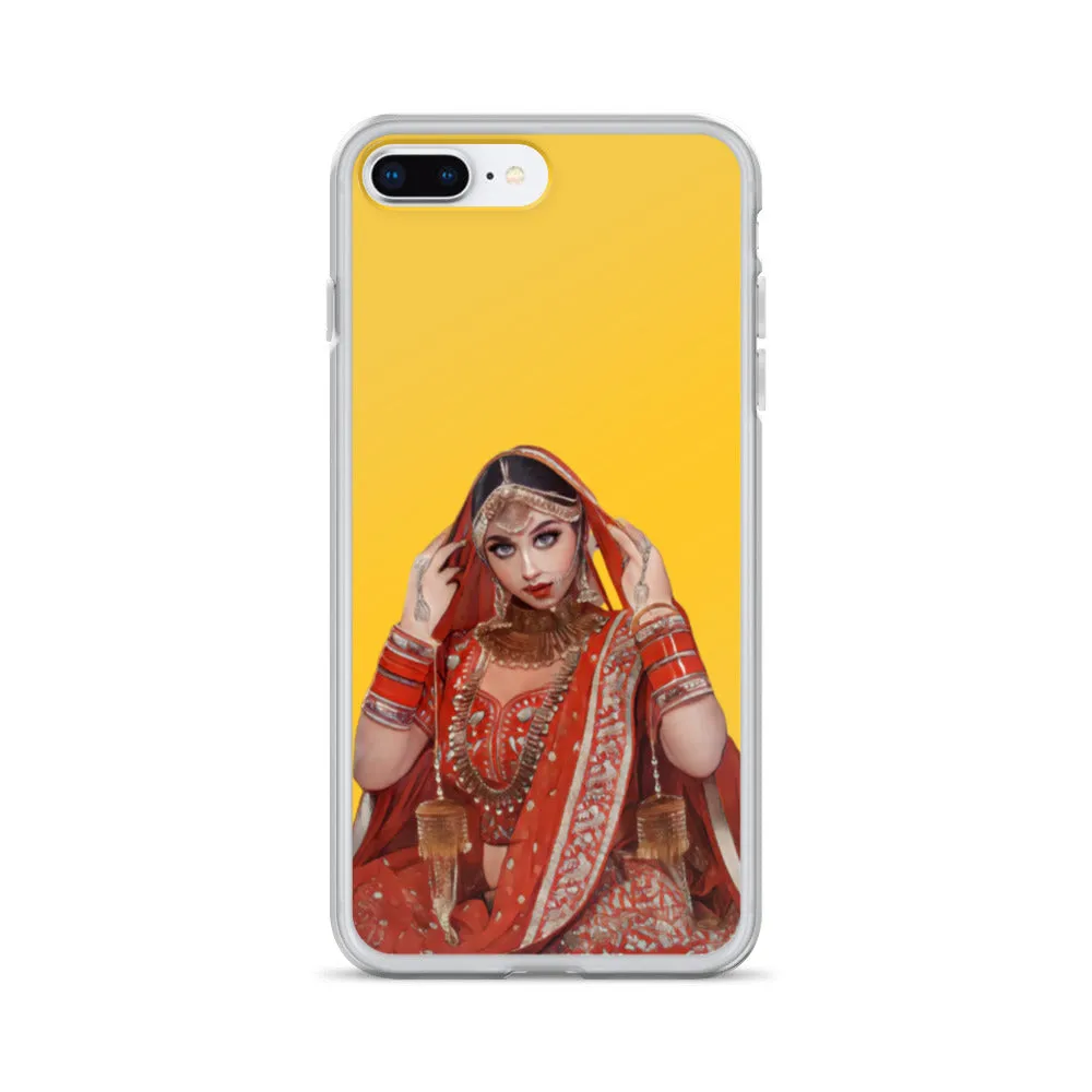 Indian bride illustration iPhone Case