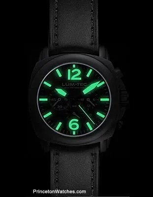 Lum-Tec Mens M-Series Quartz Chrono - Matte Black Dial Phantom Tinted - 40mm