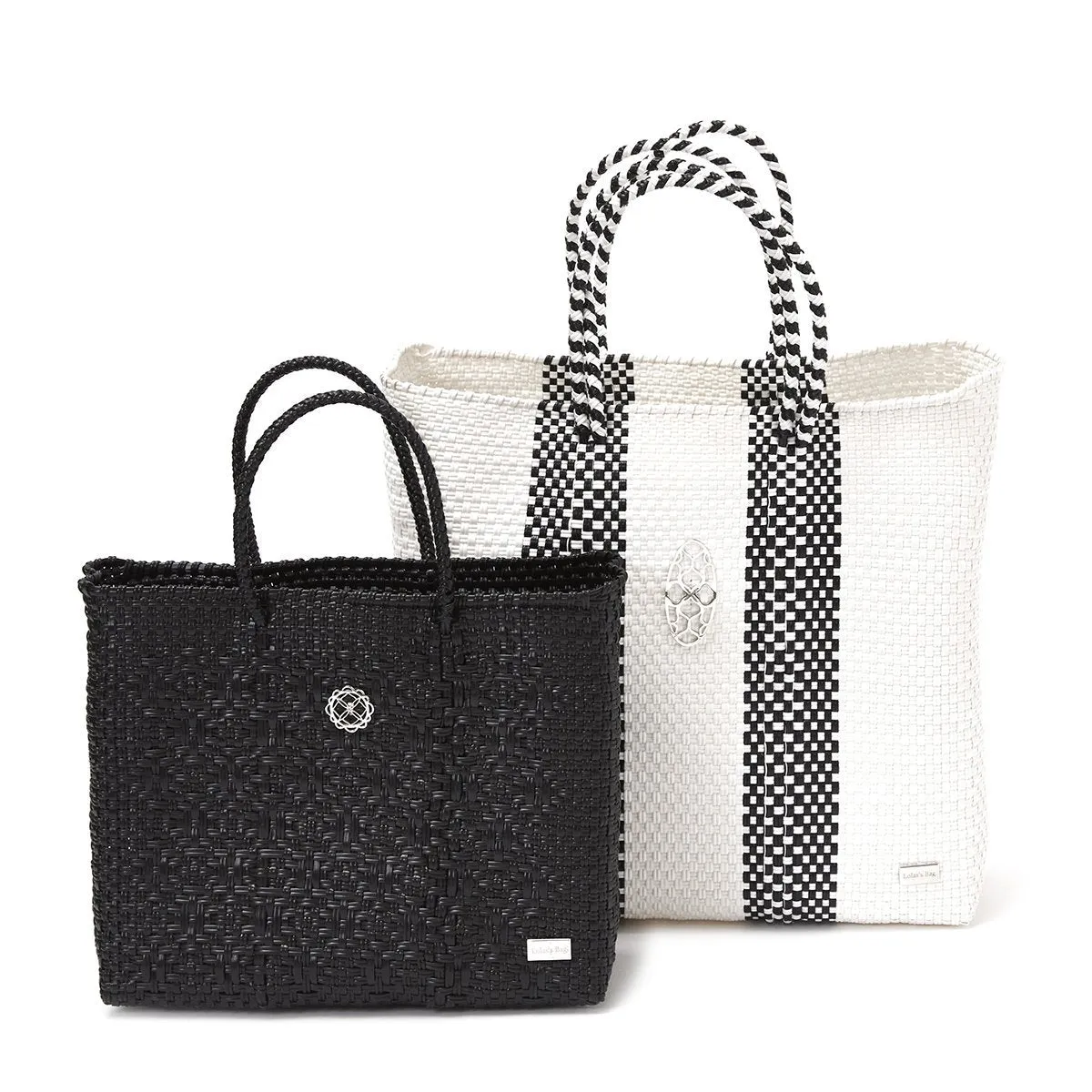 MEDIUM WHITE STRIPE TOTE BAG