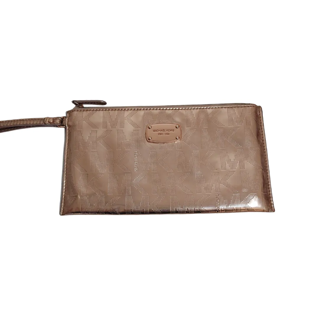 Michael Kors Rose Gold Monogram Wristlet | Pre Loved |