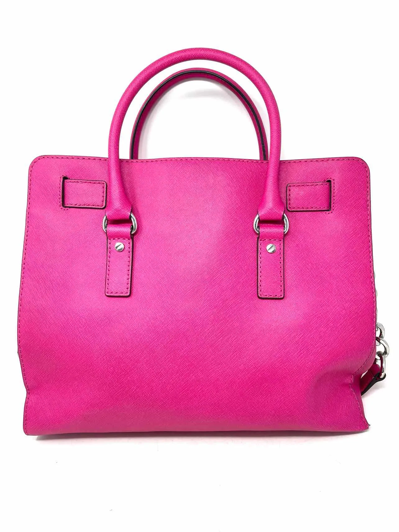 Michael Michael Kors Pink/Silver Lock Leather Designer Tote