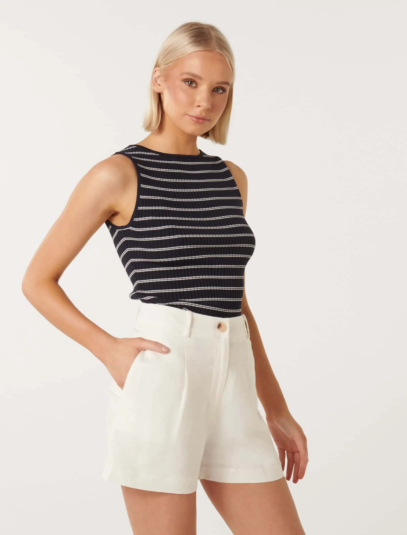 Millie Stripe Boatneck Tank Top