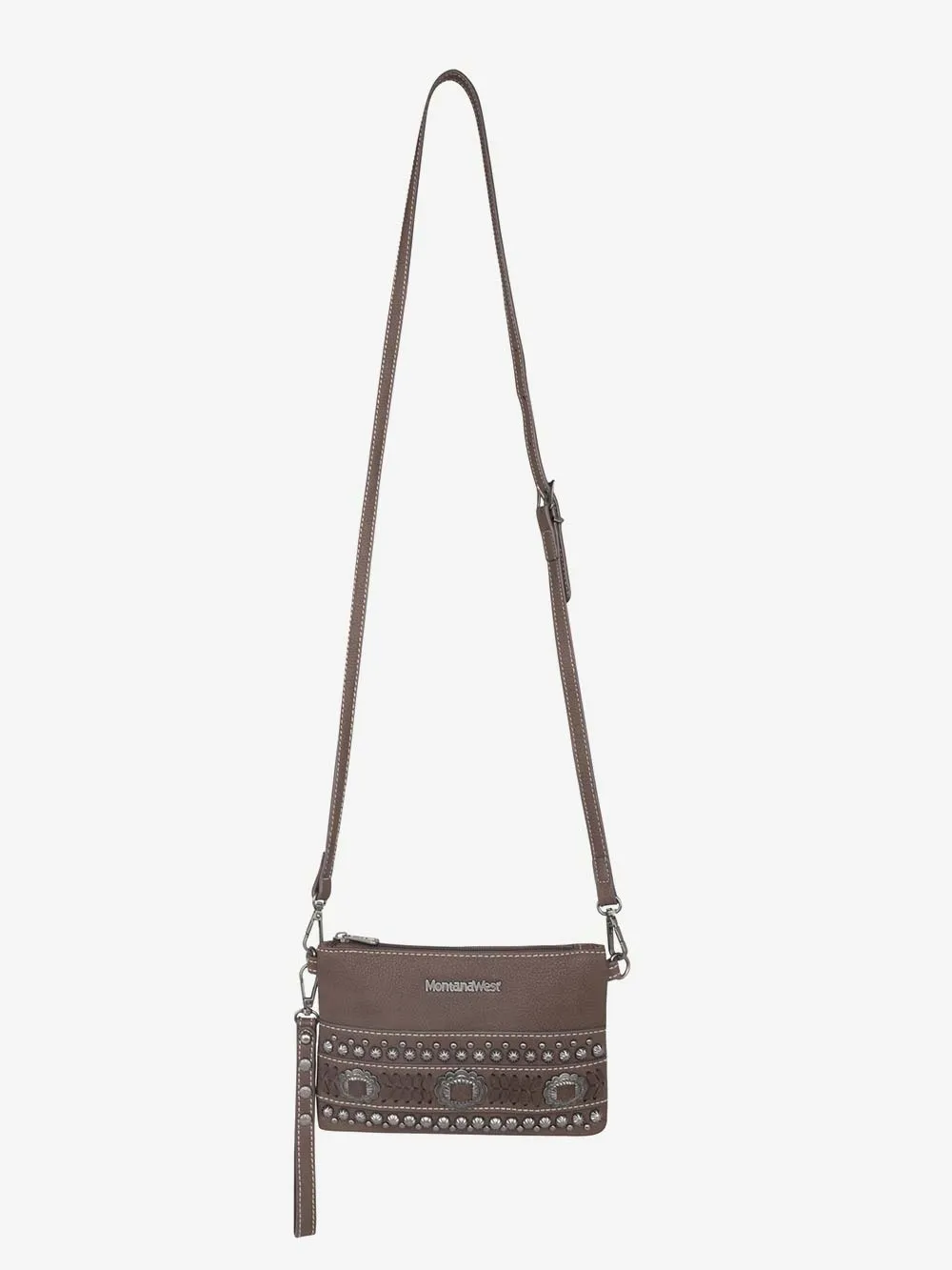 Montana West Concho Studs Crossbody Wristlet