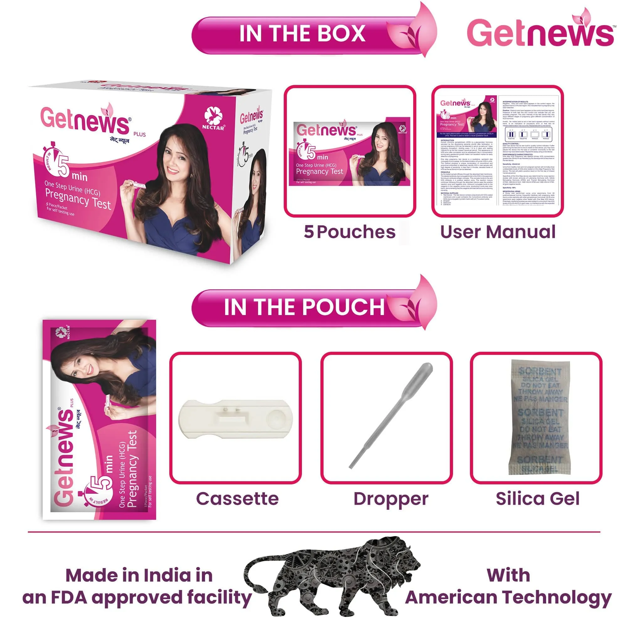 Nectar Getnews Pregnancy Test kit 1204 (Expiry October 2024)