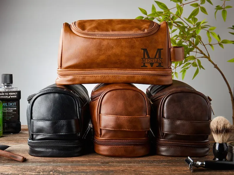 Personalized Groomsmen Gifts For Him, Dopp Kit Bag, Best Man Gift, Wedding Gift