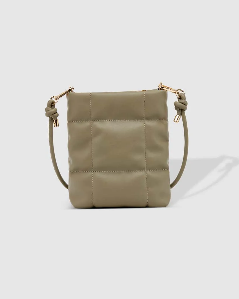 Phoebe Puffer Phone Crossbody Bag | Khaki