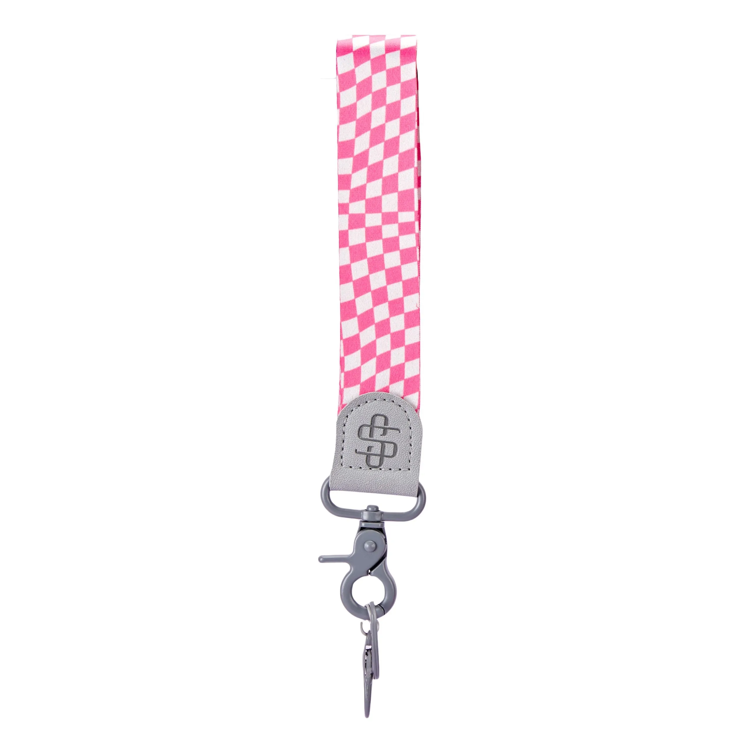 Pink Checkered Keyfob Keychain