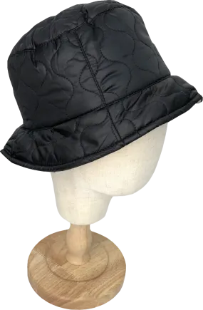 Poundland Black Quilted Bucket Hat One Size