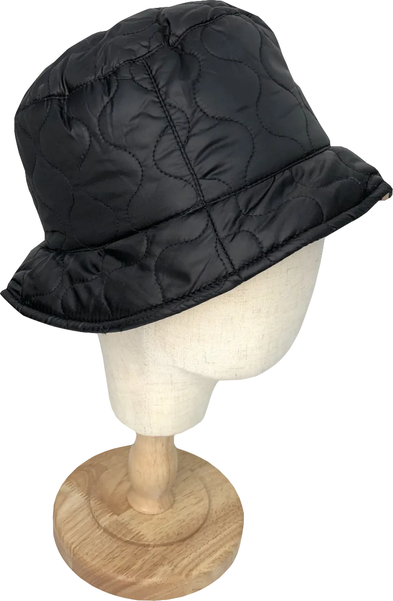 Poundland Black Quilted Bucket Hat One Size