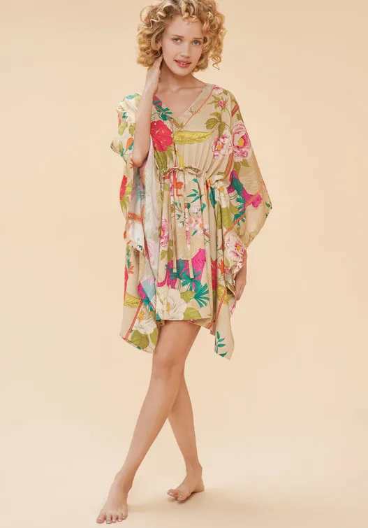 Powder - Beach Cover Up - Tropical Flora & Fauna Coconut