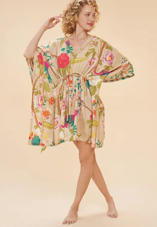 Powder - Beach Cover Up - Tropical Flora & Fauna Coconut