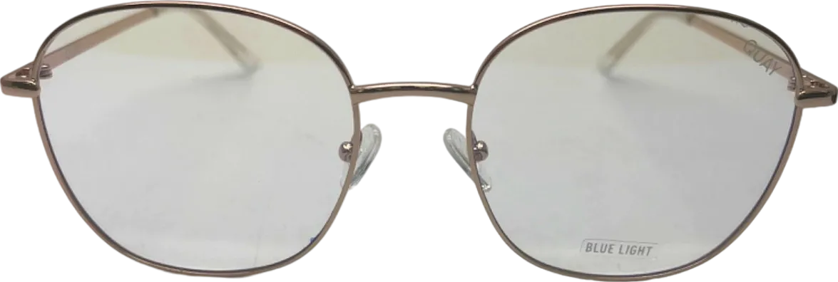 Quay Gold Jezabell Blue Light Glasses in case