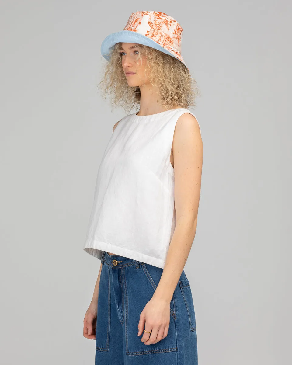 Reversible Bucket Hat  - Western Palm/Light Blue