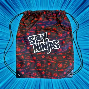 Spy Ninjas Drawstring Bag with inside Zipper Pocket