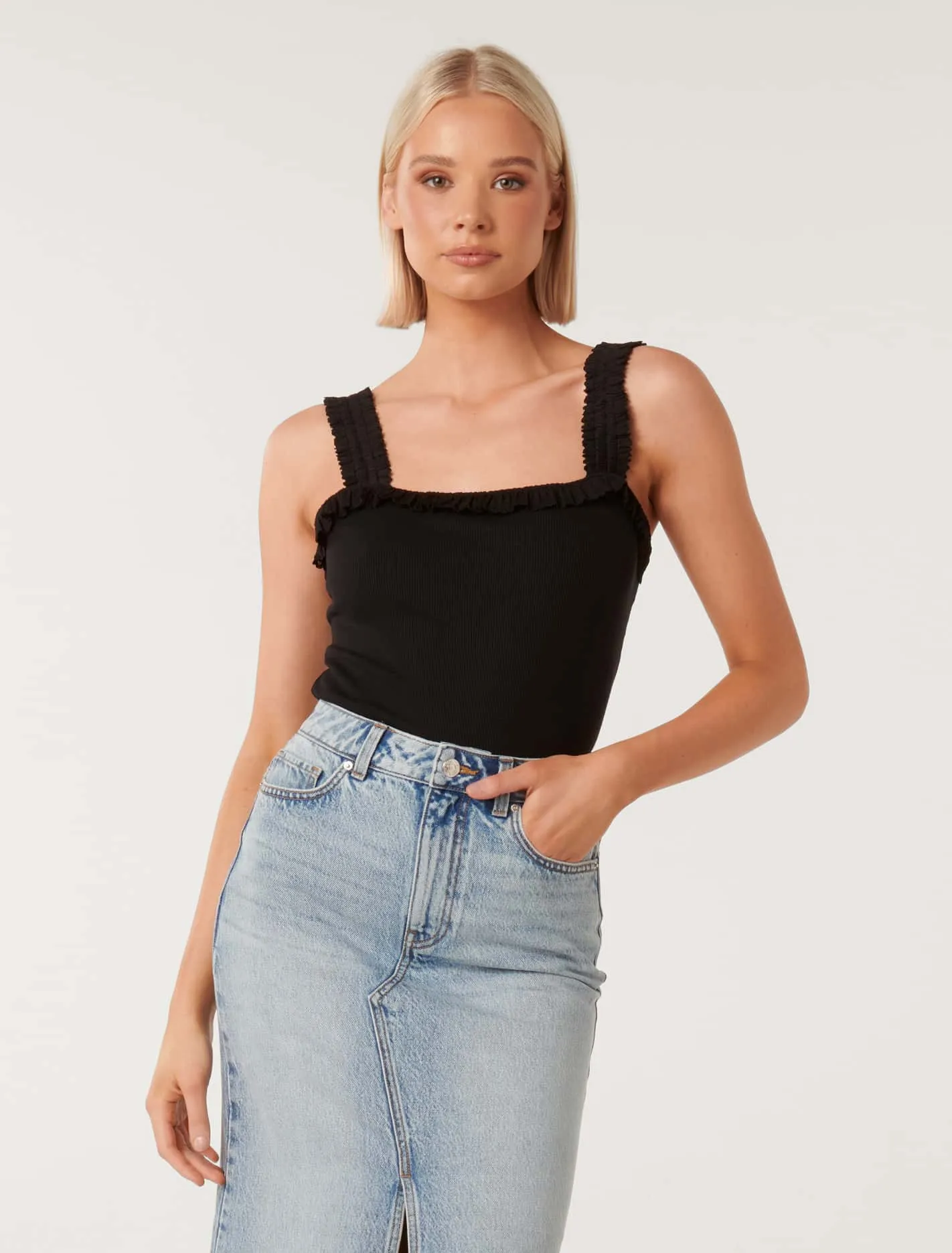 Suri Ruffle Strap Top