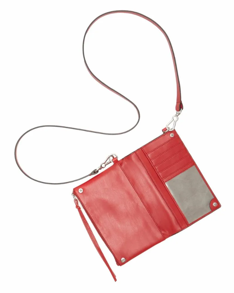 Vince Camuto Handbag RYLAN CRSBDYWALL GLAMOUR RED/COW PANAMA