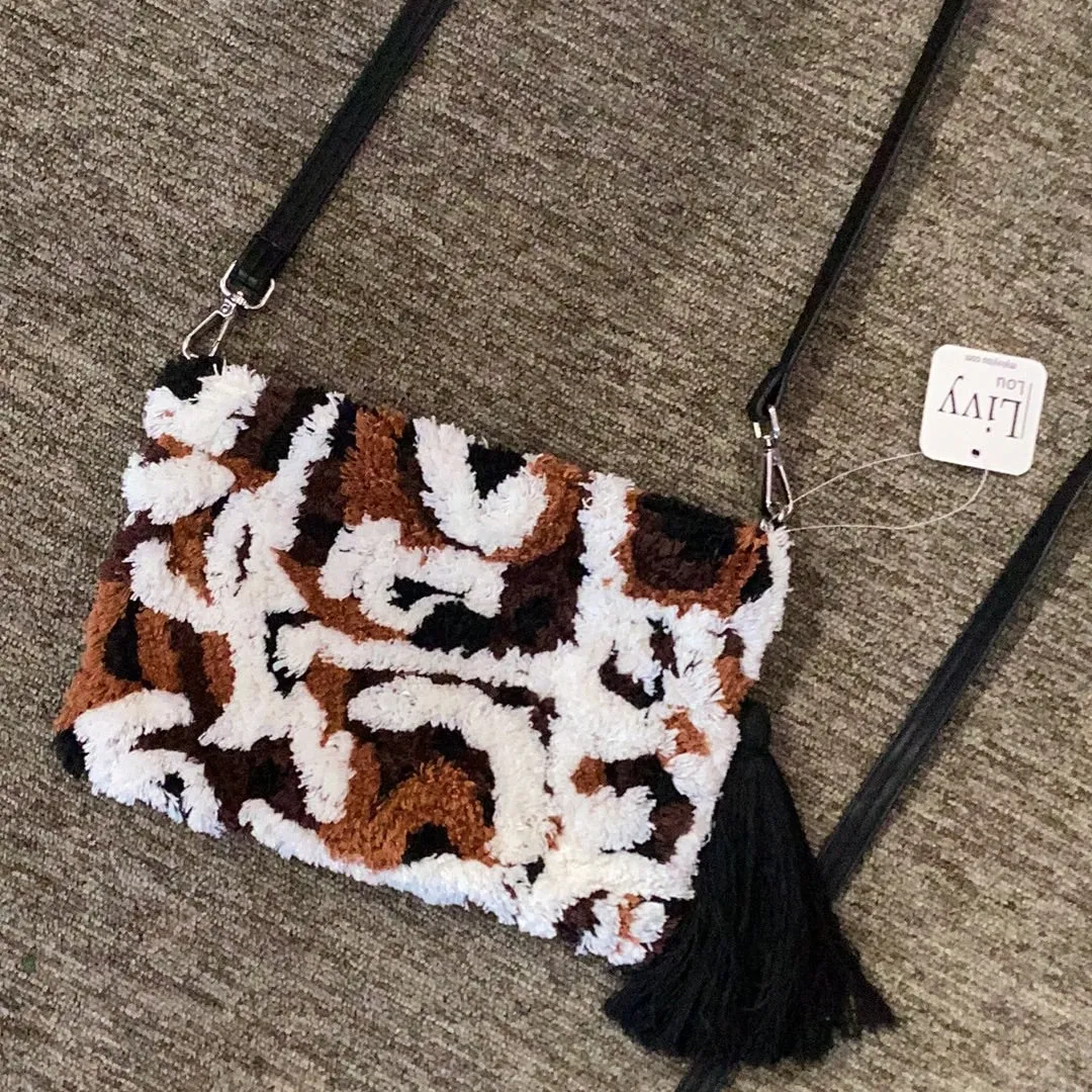 White Leopard Clutch & Crossbody by MyLivyLou