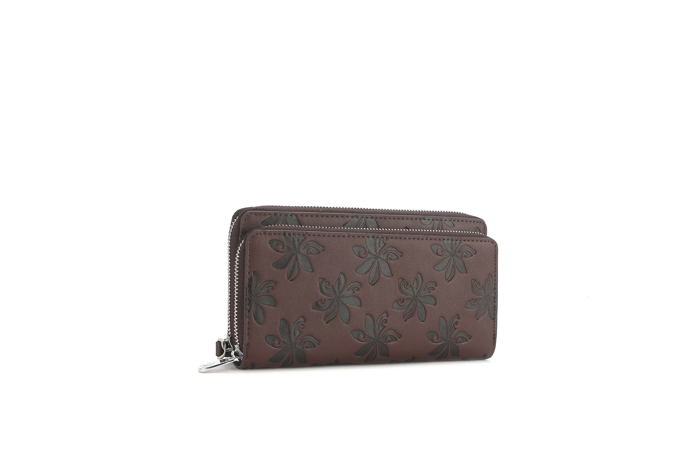 Wristlet Allison Tiare Embossed Brown-Black