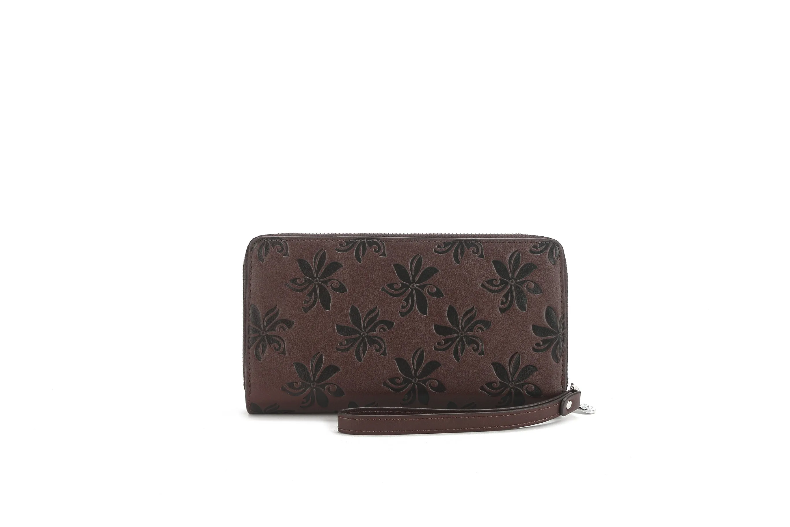 Wristlet Allison Tiare Embossed Brown-Black